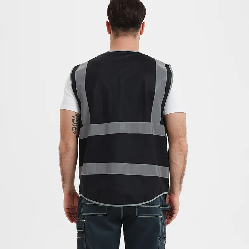 Visindark Blue Reflective Safety Vest With 9 Pockets - High Visibility Work Vest For Men & Women - View #7