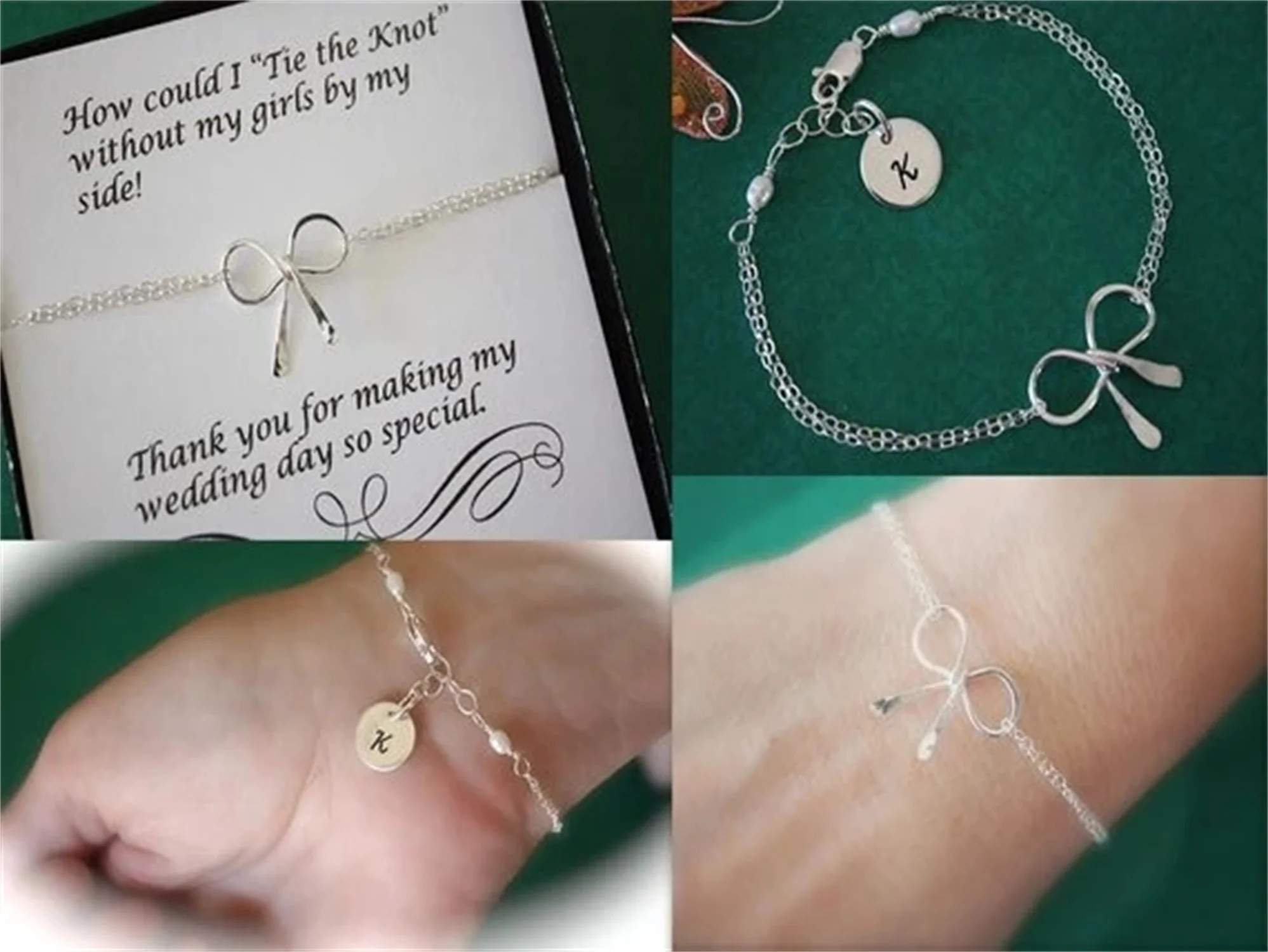 

Customize Tie The Knot Bridesmaid Proposal Necklaces,Wedding Flower Girl Jewelry Bracelets, Christmas New Year Graduation Gifts