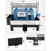 Stainless Steel Dish Drying Rack, Extra Large Dish Racks for Kitchen Counter, 2 Tier Dish Drainer and Drainboard Set 2
