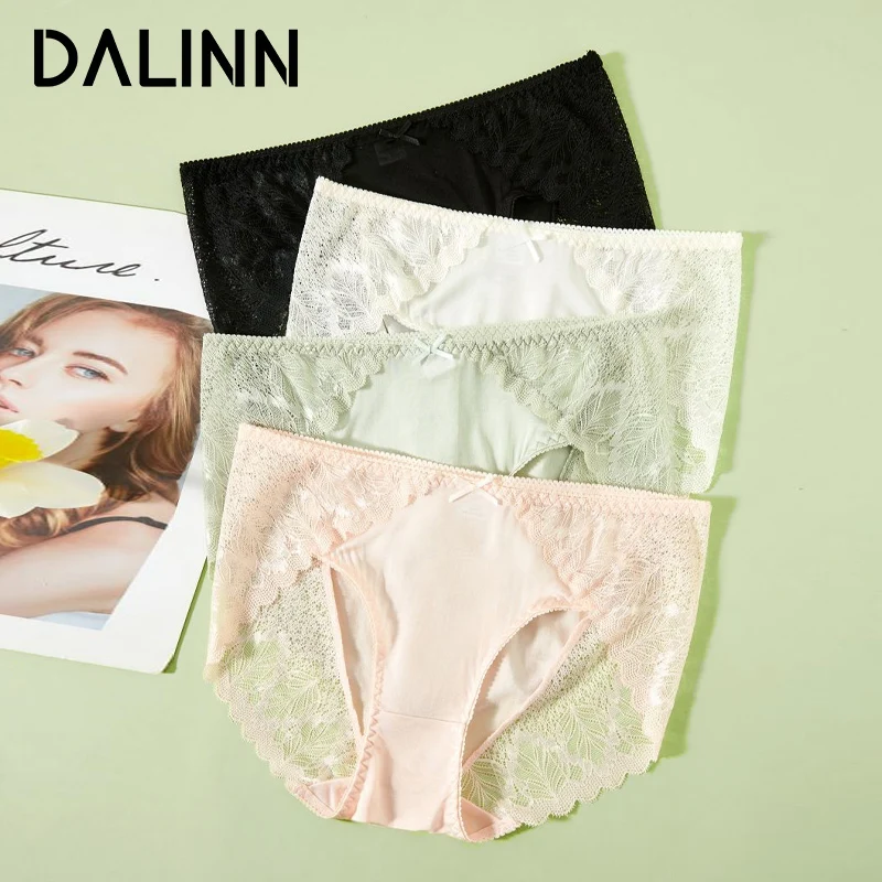 3PCS/Set Women's Panties, 100%Real Silk and lace Underwear, low Rise, Comfortable Female Cozy Basic Briefs, 2024