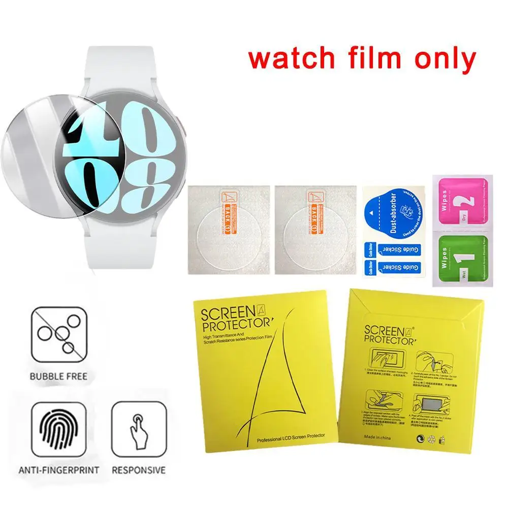 

Защита экрана для Samsung Watch 6 HD, пленка из закаленного стекла 40/44/43/47 мм, защита от падения глаз, аксессуары для умных часов