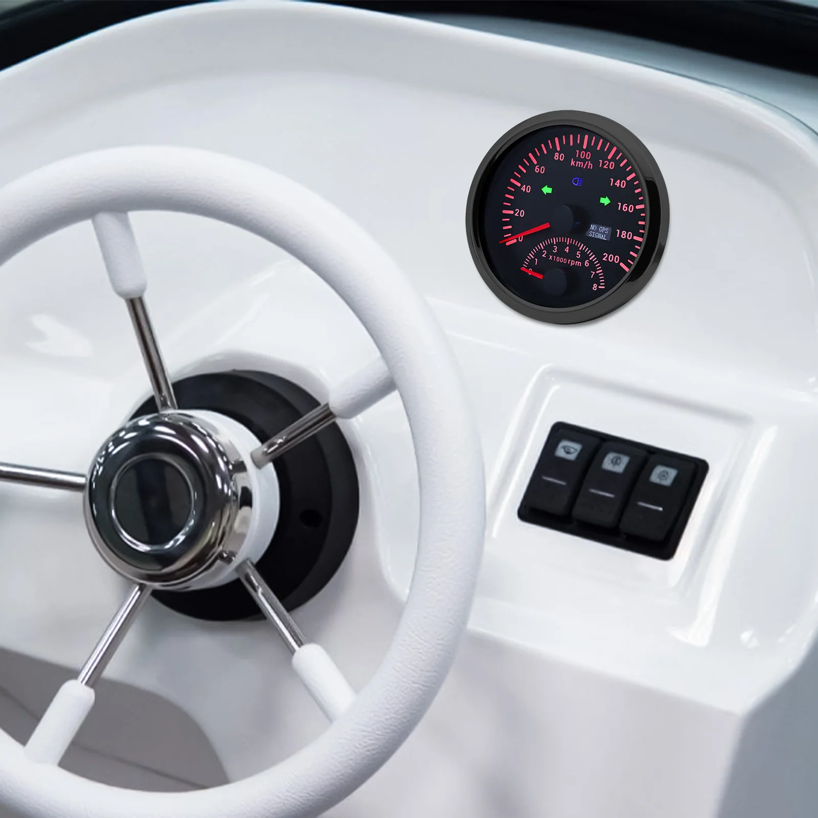 Kit Compteur De Vitesse GPS Universel – 160 MPH – Rétroéclairage Rouge – Étanche – Voiture/moto