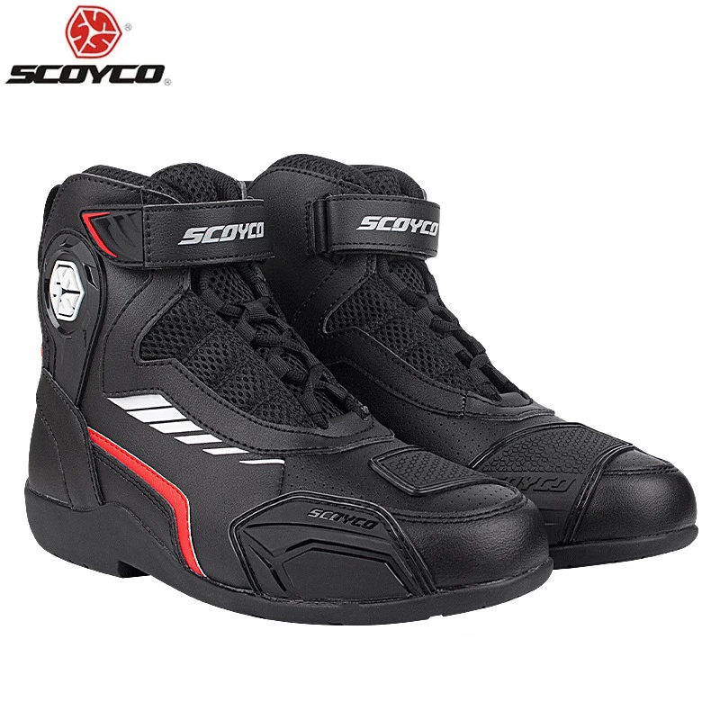 SCOYCO Moto Racing faux Leather Motorcycle Boots Shoes Motorbike Riding sport road SPEED professional botas,MT015-2