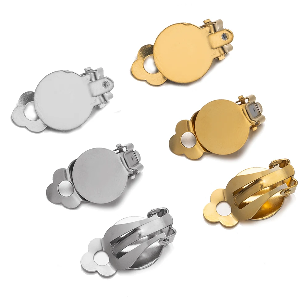 Stainless Steel Clip-On Earring Converter Set for DIY Jewelry Making, 10-Pack