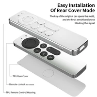 TPU Silver Edge Case Compatible With Apple TV 4K/HD Remote Control Prevent Scratches Drop Protection Transparent Protective Case 2