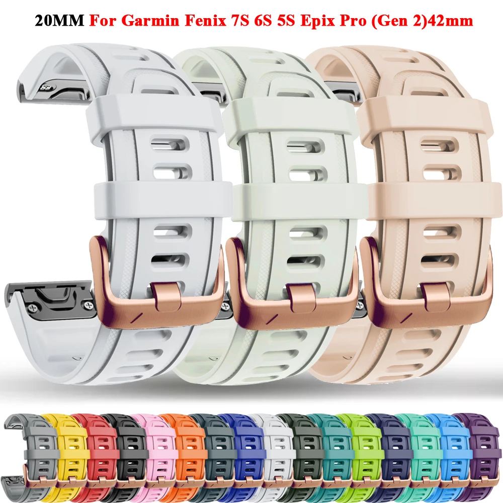 Premium 20mm Silicone Quickfit Watchband Strap - Elegant Wrist Bracelet Replacement