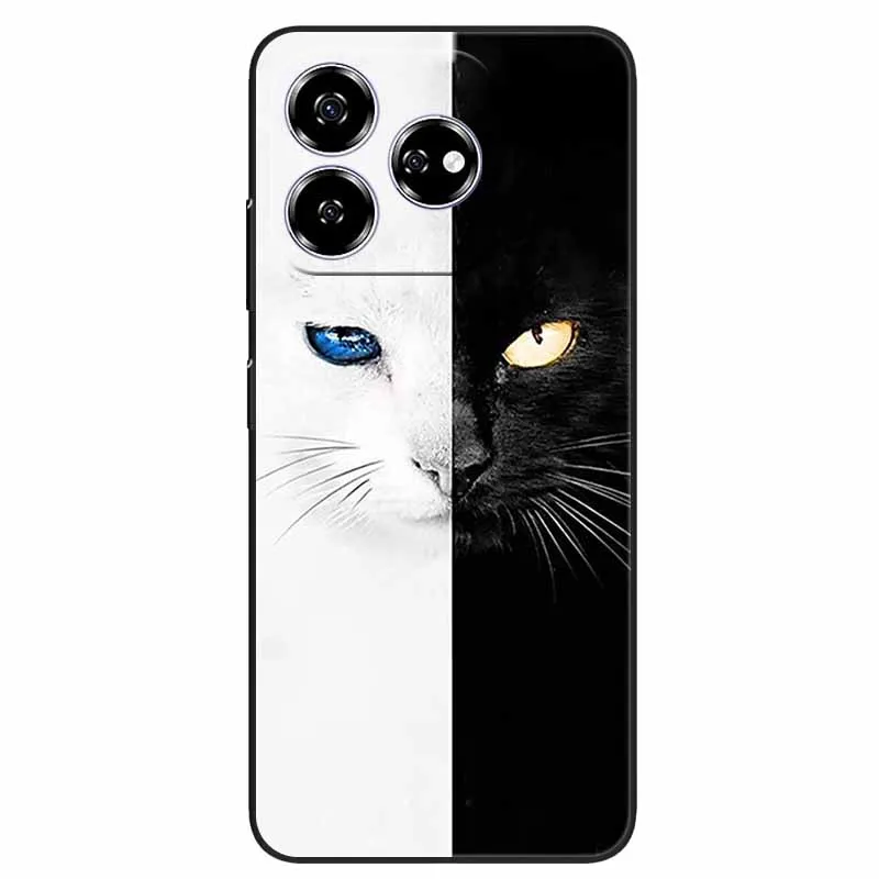 Stylish Black TPU Soft Silicone Phone Cover with Artistic Design