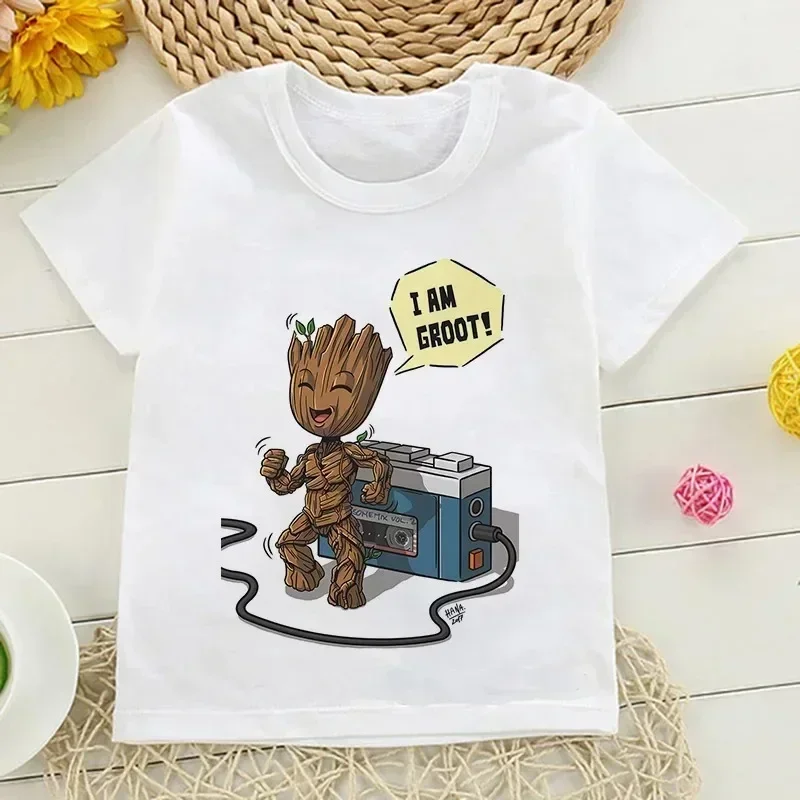 Children Tshirt Kid I Am Groot Bady Anime Groot Movie Tops Cute T Shirt Harajuku Graphic Boys Girls Tee Baby Cotton Short Sleeve 4
