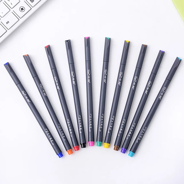 10 Pcs/set 0.38mm Fine Line Drawing Pen For Manga Cartoon Advertising  Design Water Color Pens Stationery Office School Supplies - AliExpress