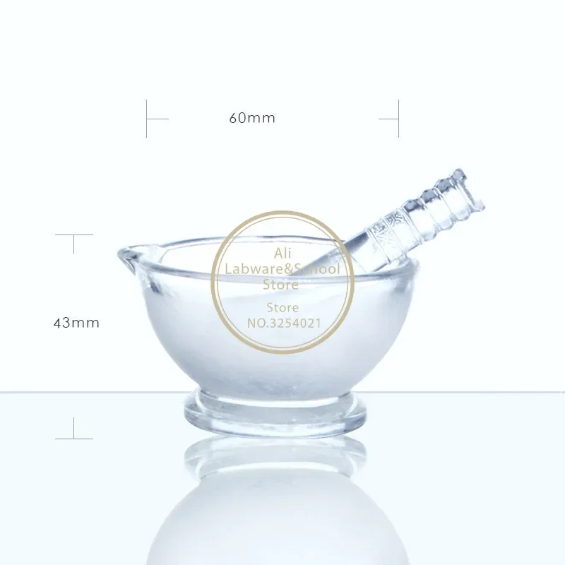 1set 30mm To 130mm Laboratory Use Glass Mortar and Pestle Laboratory Chemistry Equipment lab mortar and pestle