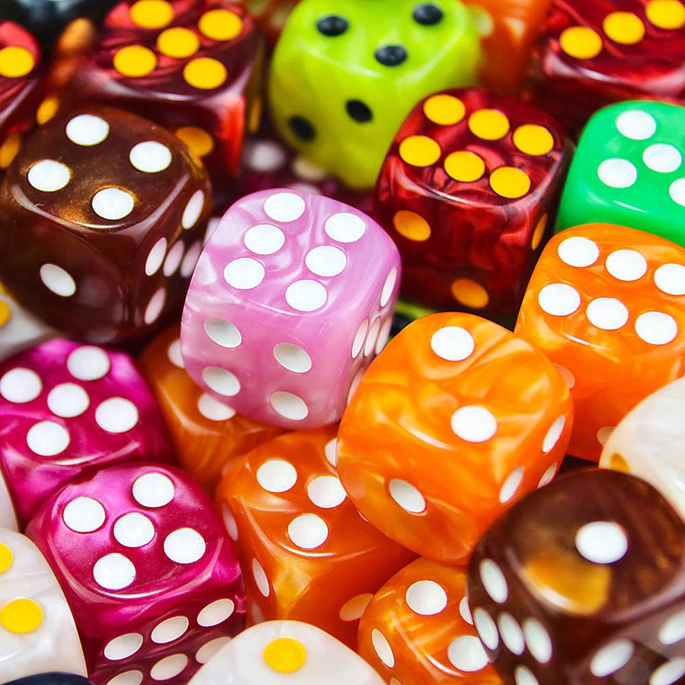 D6 Dice Set 10pcs/lot Round Corner 6-Sided 16mm Acrylic Dice for DND RPG Entertainment Party Roleplaying Table Board Games