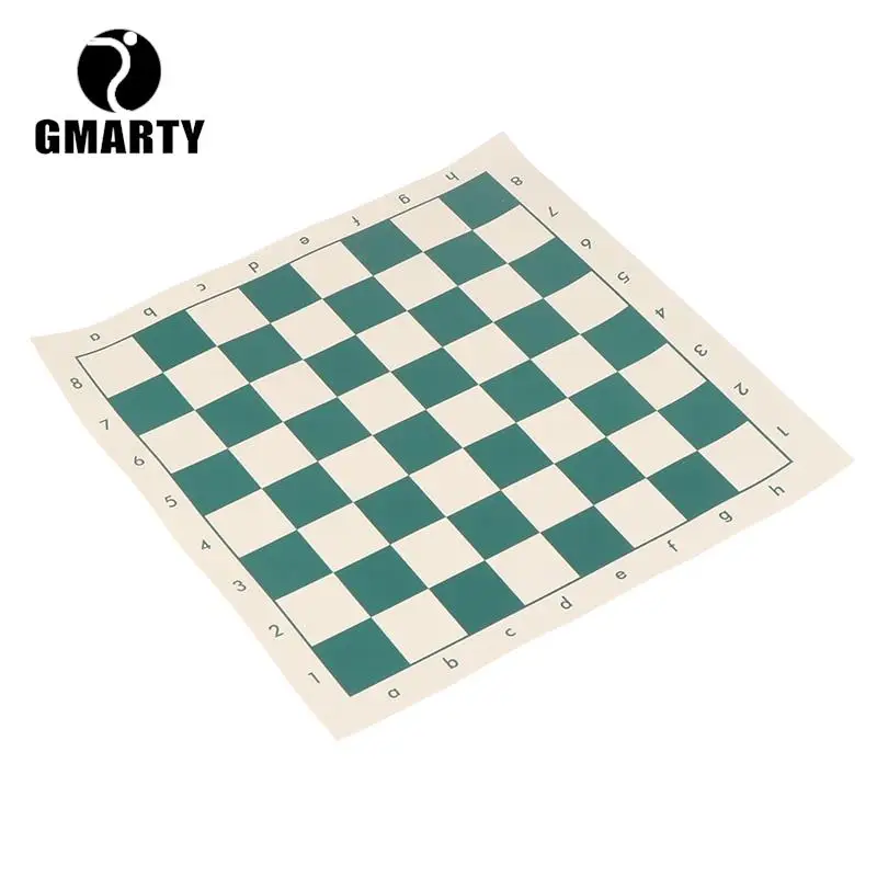 1Pc Foldable Chess Board Soft PVC Leather 34.5cm Portable Soft Rollable Leather Durable Chessboard International Chess Board