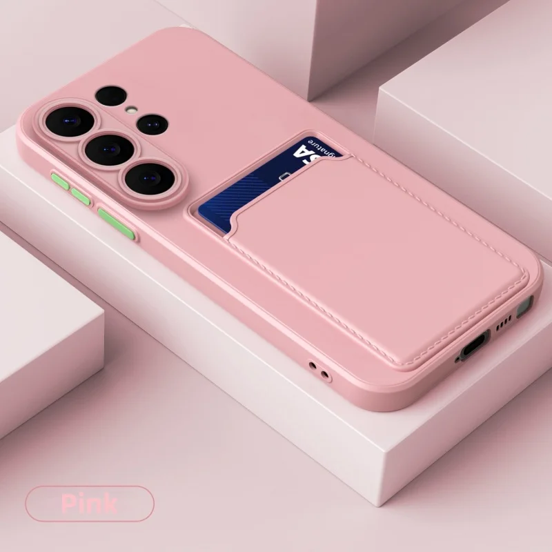 Premium Silicone Phone Case with Luxury Wallet Card Holder Slot