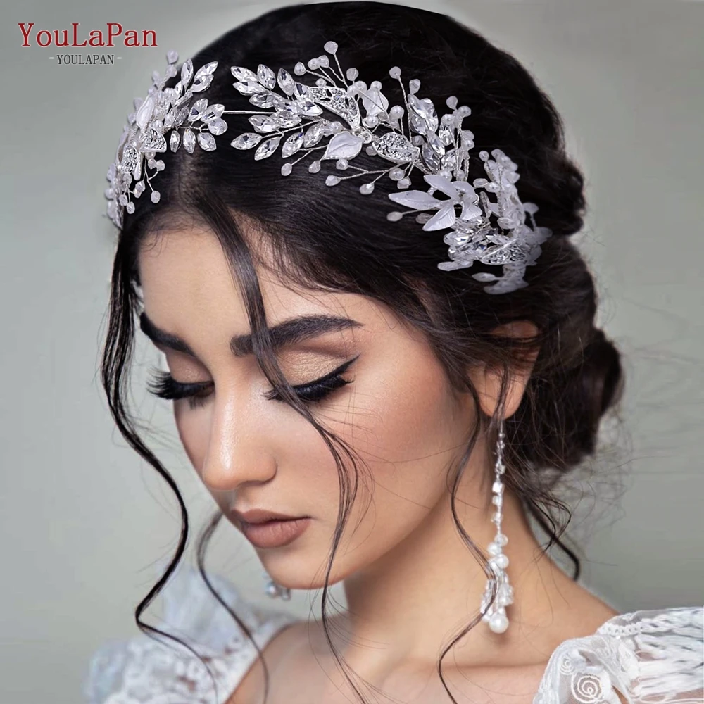 YouLaPan HP272 Flower Bridal Headband Elegant Wedding Headwear Bride Wedding Hair Accessories Crystal Women Headdress for Party