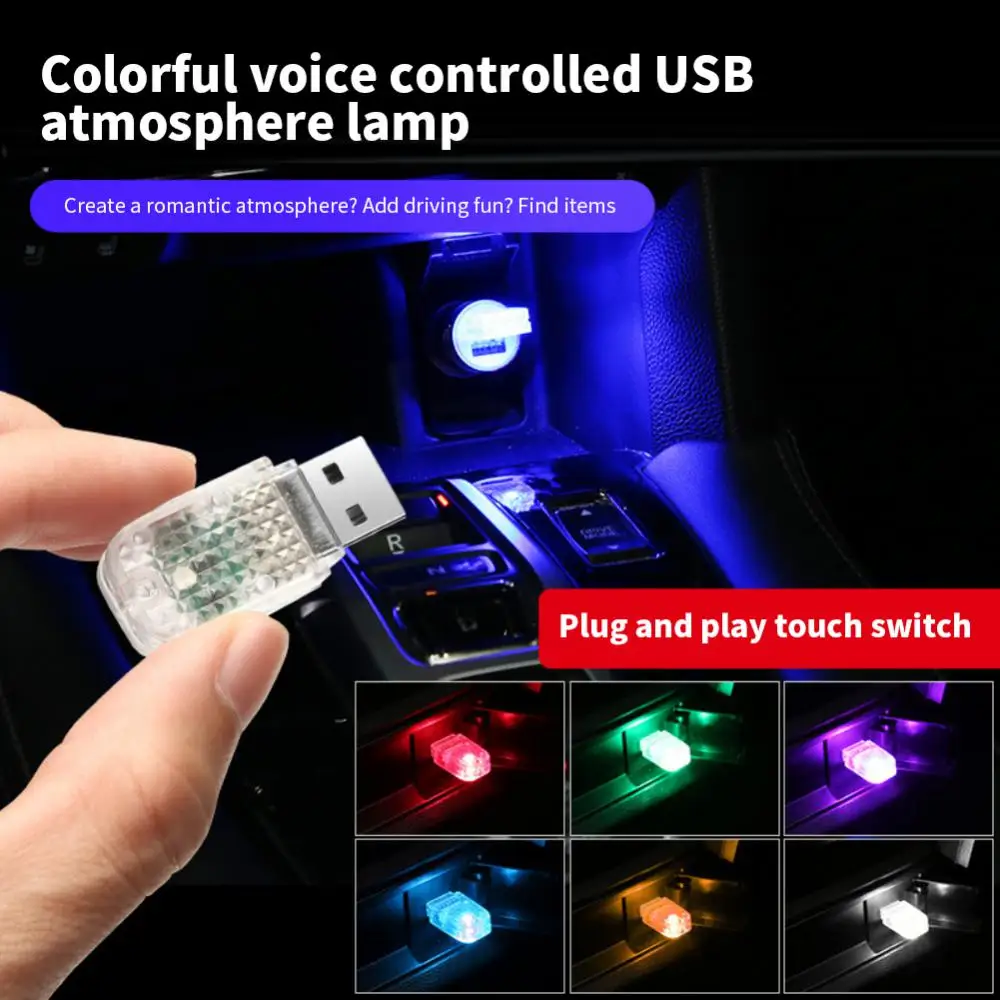 Auto Mini USB LED Licht Touch-Schalter RGB bunte Auto Innen atmosphäre Licht  Dekoration PC mobile Strom aufladen kleine Lampen