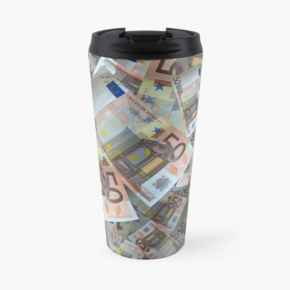 

Piles of 50 Euro notes Travel Coffee Mug Coffe Cup Espresso Coffee Cups Cup Coffee Set