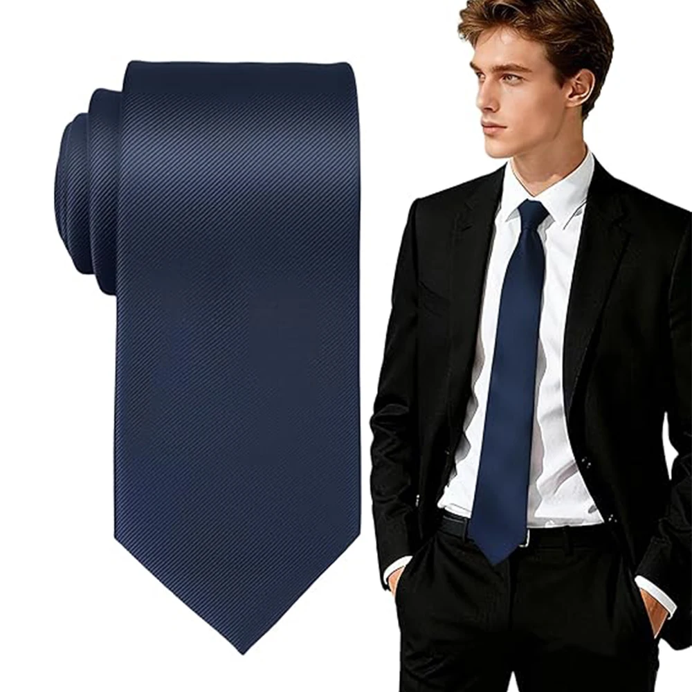 Cravate bleu marine, ensemble de cravates noires unies