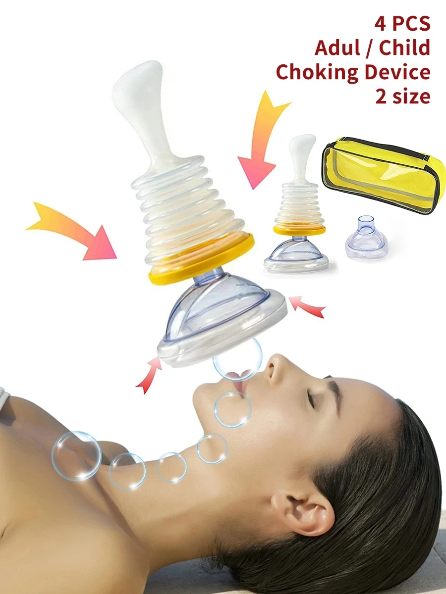 4PCS/3PCS Portable Anti Choking Device Emergency Life Saving Suction Choke First Aid Kit for Kid Adult Kits Rescue With Bag 3