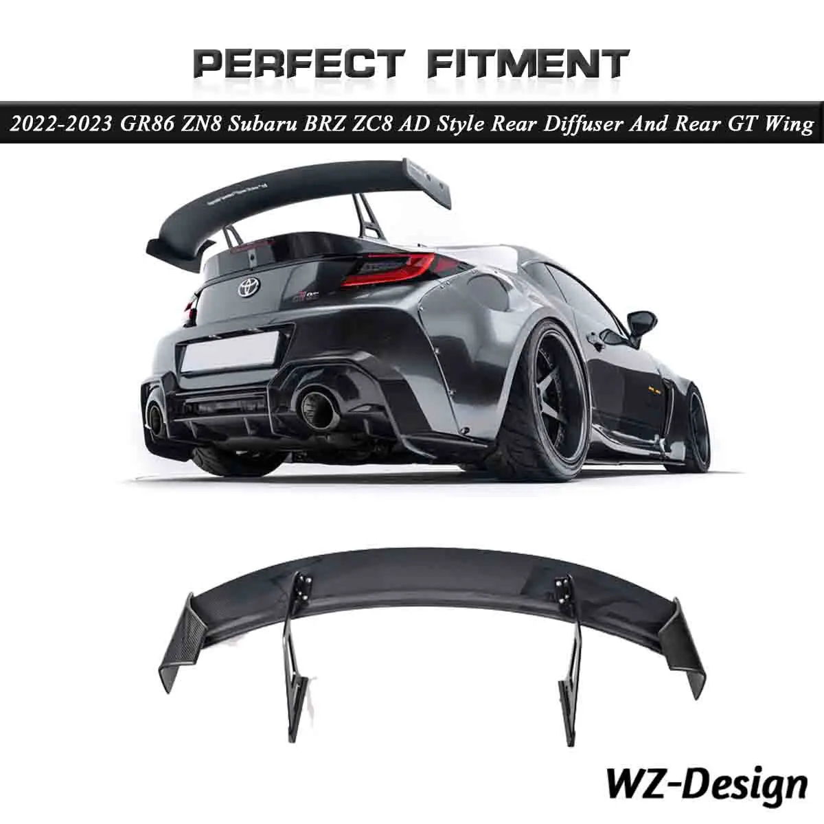 

In Stock Car-Styling Carbon Fiber CFRP GT Wing Fit For 2022-2023 GR86 ZN8 Subaru BRZ ZC8 AD Style Rear GT Spoiler