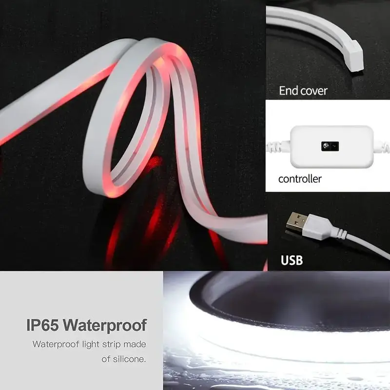 LED Neon Lights Strip Motion Sensor Hand Scan Switch USB Powered Dimmable Waterproof Flexible Light For Home Party DIY Neon Sign 6