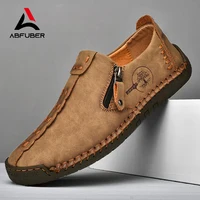Handmade Leather Men Shoes Casual Slip On Loafers Breathable Leather Shoes Men Flats Hot Sale Moccasins Outdoor Shoes Plus Size