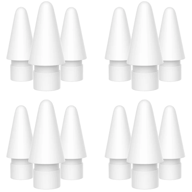 Replacement Tips Compatible For Apple Pencil 2 Gen iPad Pro Pencil - iPencil Nib for iPad Pencil 1 st/Pencil 2 Gen White 4 Pack 12 Pcs