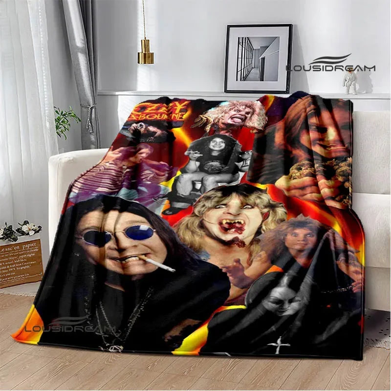 Ozzy osbourne retro personality blanket warm beautiful blanket flannel soft and comfortable home travel blanket birthday gift 5
