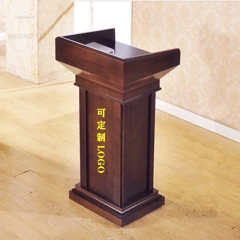 Simple Office School Class Furniture Reception Desks Modern Counter Front Desk Hotel Podium Tables Church Lectern Speech Table