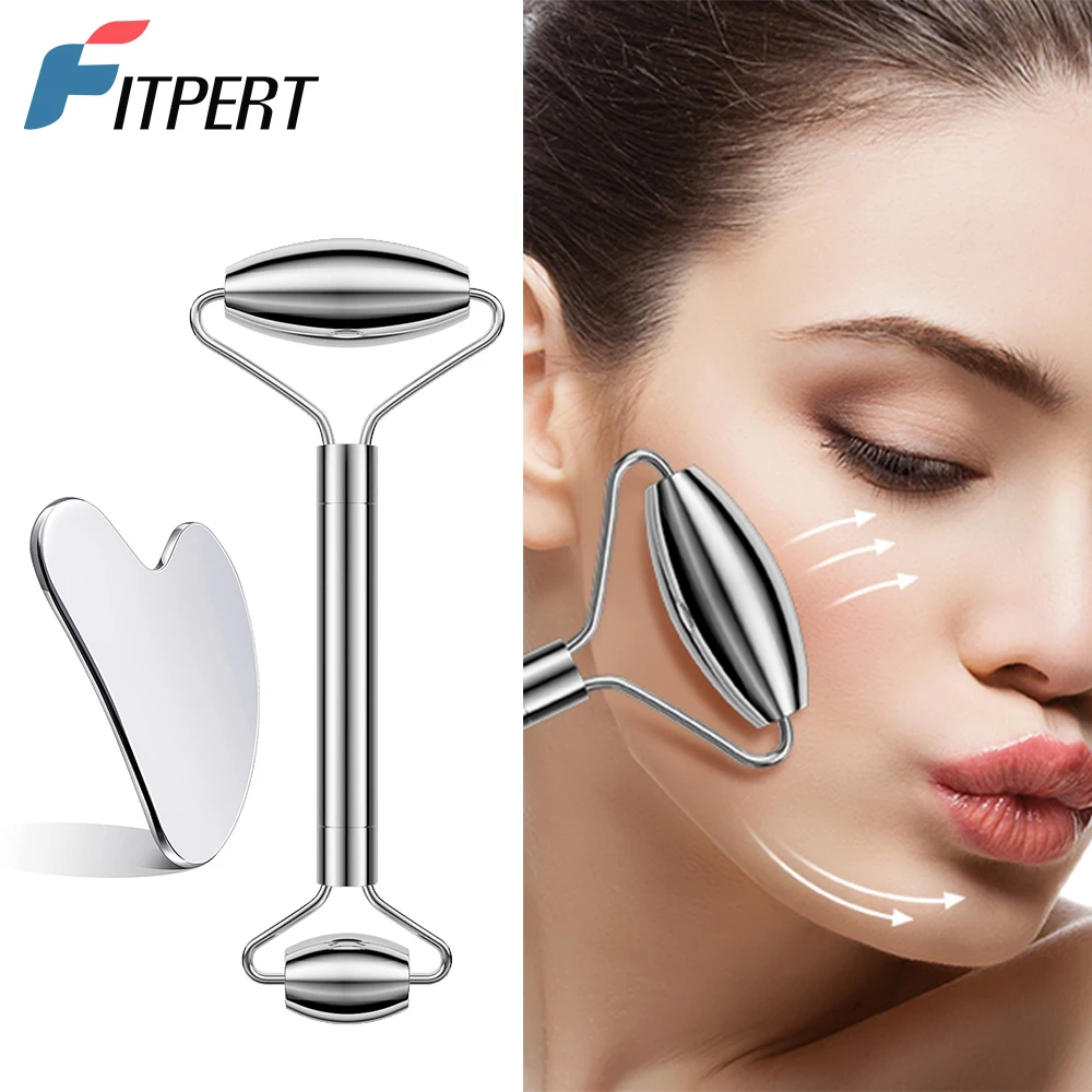 Stainless Steel Face Roller & Gua Sha Set, Asian Beauty Secret for Face, Eye, Nose, Neck, Body Muscle Relaxing Prevents Wrinkles восковые полоски secret beauty для депиляции тела с мёдом 10 шт