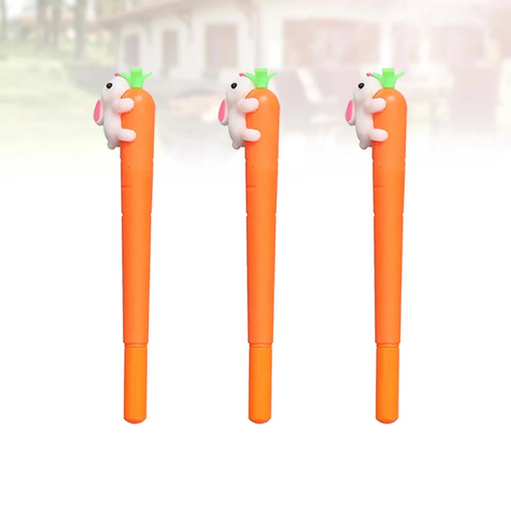 

10pcs 05mm Carrot Shaped Black Ink Gel Pen Rabbit Gel Pen for School Office Student