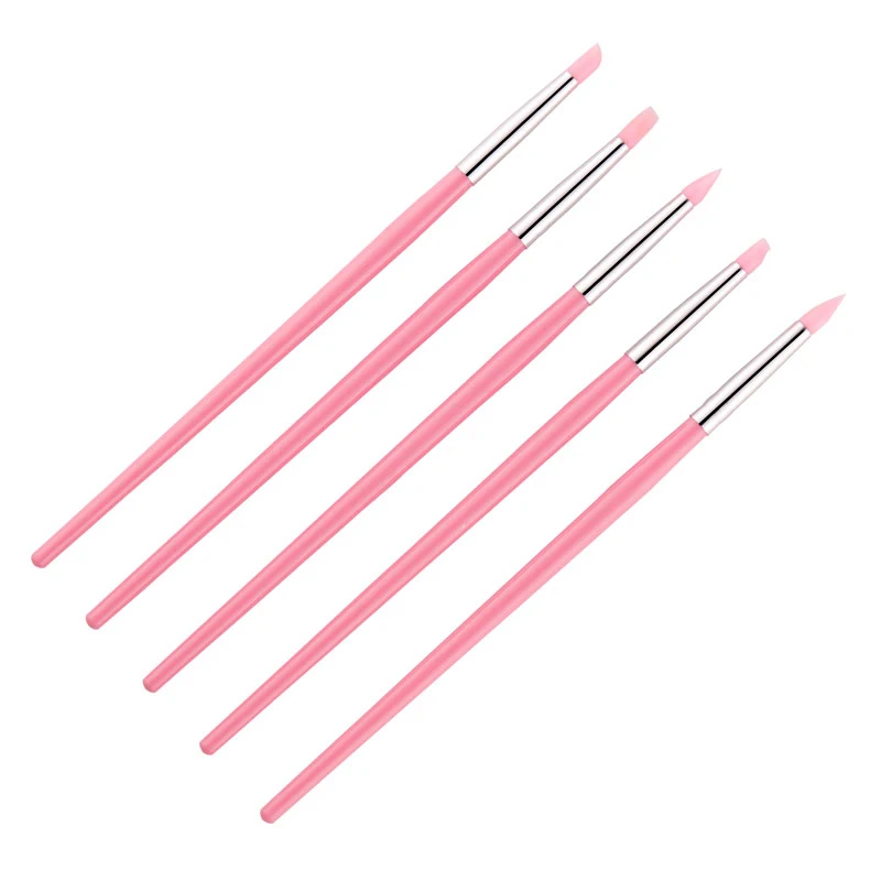 Description Picture 5 of item5Pcs Silicone Nail Art Pen Brush Carving Emboss Hollow Pottery Sculpture Brush UV Gel Shaping Clay Dotting Polish DIY Tools Set