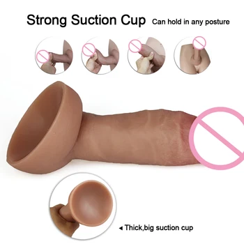 Skin Slicone Soft Suction Cup Big Huge Dildo Realistic Male Artificial Penis Dick Adult Sex Toys Women Strapon Dildos Products 4