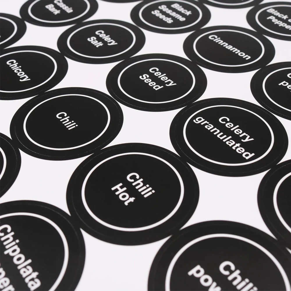 Spice Stickers Kitchen Jar Spice Bottle Labels Waterproof Classification Marks Can Storage Stickers Reuse Blackboard Label Stick