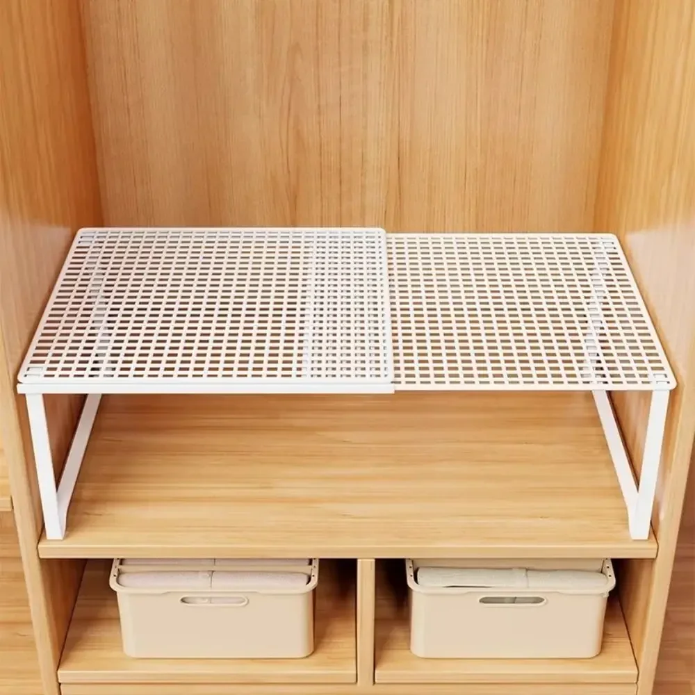 DIY 금속 옷장 선반 조절 가능 확장형 옷장 정리대 텔레스코픽 접이식 적층형 선반 기숙사용
