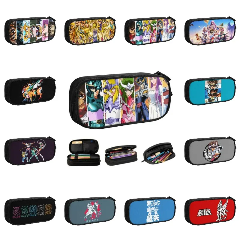 

Saint Seiya Knights Of The Zodiac Cute Pencil Case Boy Girl Large Capacity Vintage Supernatural Manga Pencil Box School Supplies