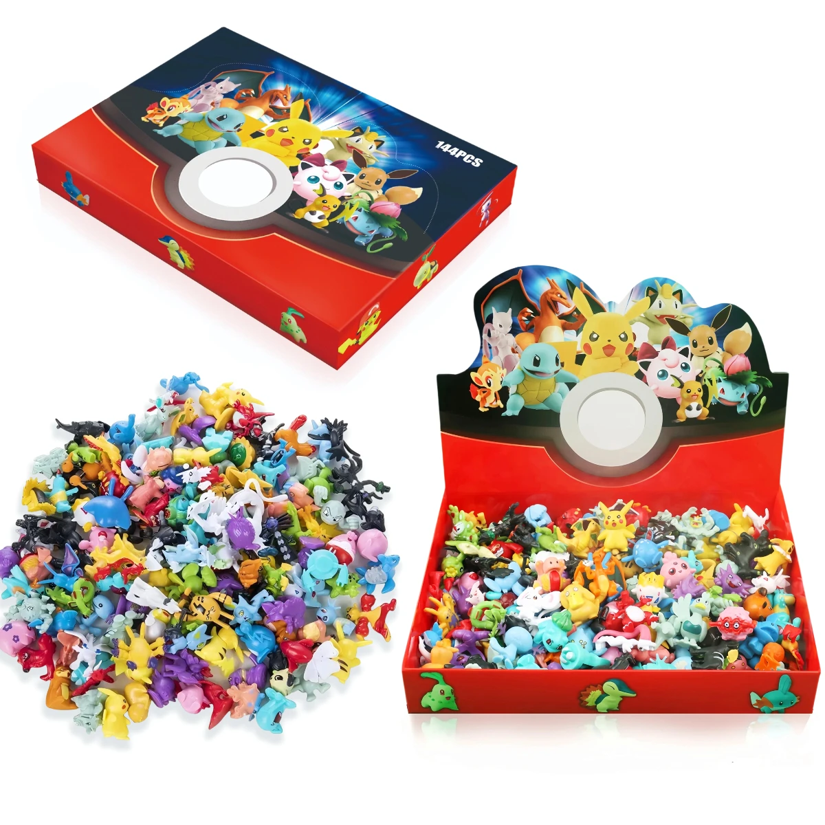 Figuras de Anime de Pokémon, Pikachu, Juguetes de Acción de 2-3 cm, Mini Mascotas de Dibujos Animados, Decoración Ornamental, Muñeco Coleccionable, Regalo, 24-144 Piezas