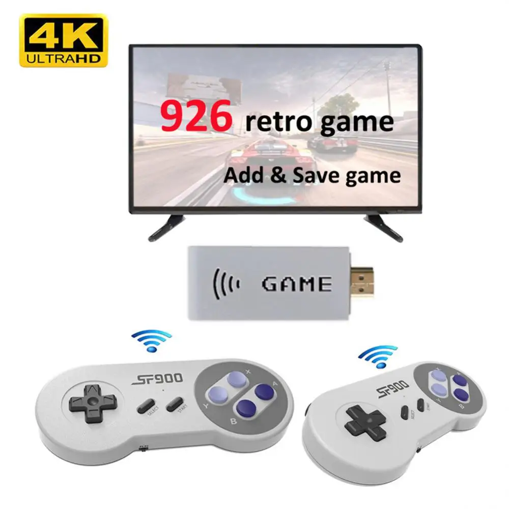 Super SNES NES용 비디오 게임 콘솔, 6100 게임 내장, HDMI 호환 TV 게임 스틱, 휴대용 게임 플레이어