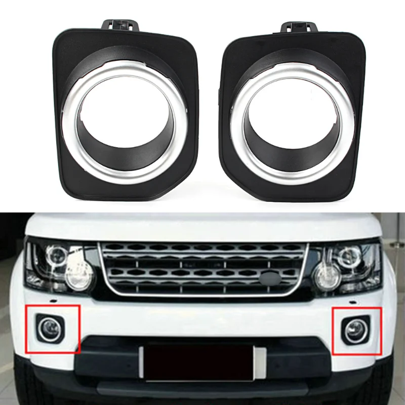 

1Pair Car Front Bumper Fog Lamp Light Bezel Cover Decoration For Land Rover LR4 Discovery 4 2014 2015 2016 LR051335 LR051337