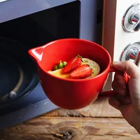 Bol à œufs en céramique, tasse pointue de cuisine avec poignée, bol de cuisson et de mélange, bol à pâte avec ustensiles de cuisson 4