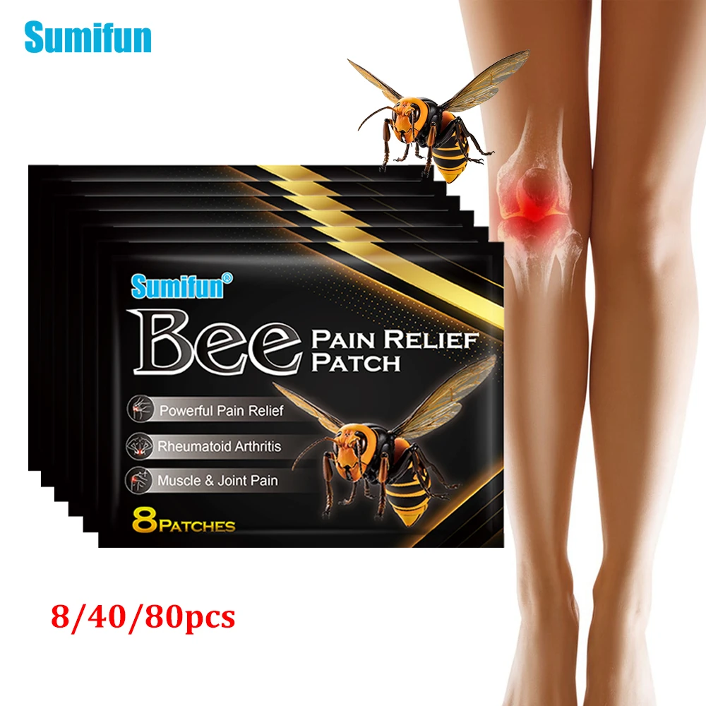 

8/40/80Pcs Sumifun Bee Venom Analgesic Patch Rheumatic Arthritis Pain Relief Sticker Knee Joint Muscle Sprain Ache Care Plaster