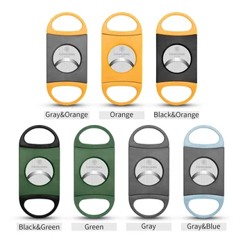 Tagliasigari portatile da viaggio leggero Design coordinato a colori lama in acciaio inossidabile accessori per sigari in materiale plastico