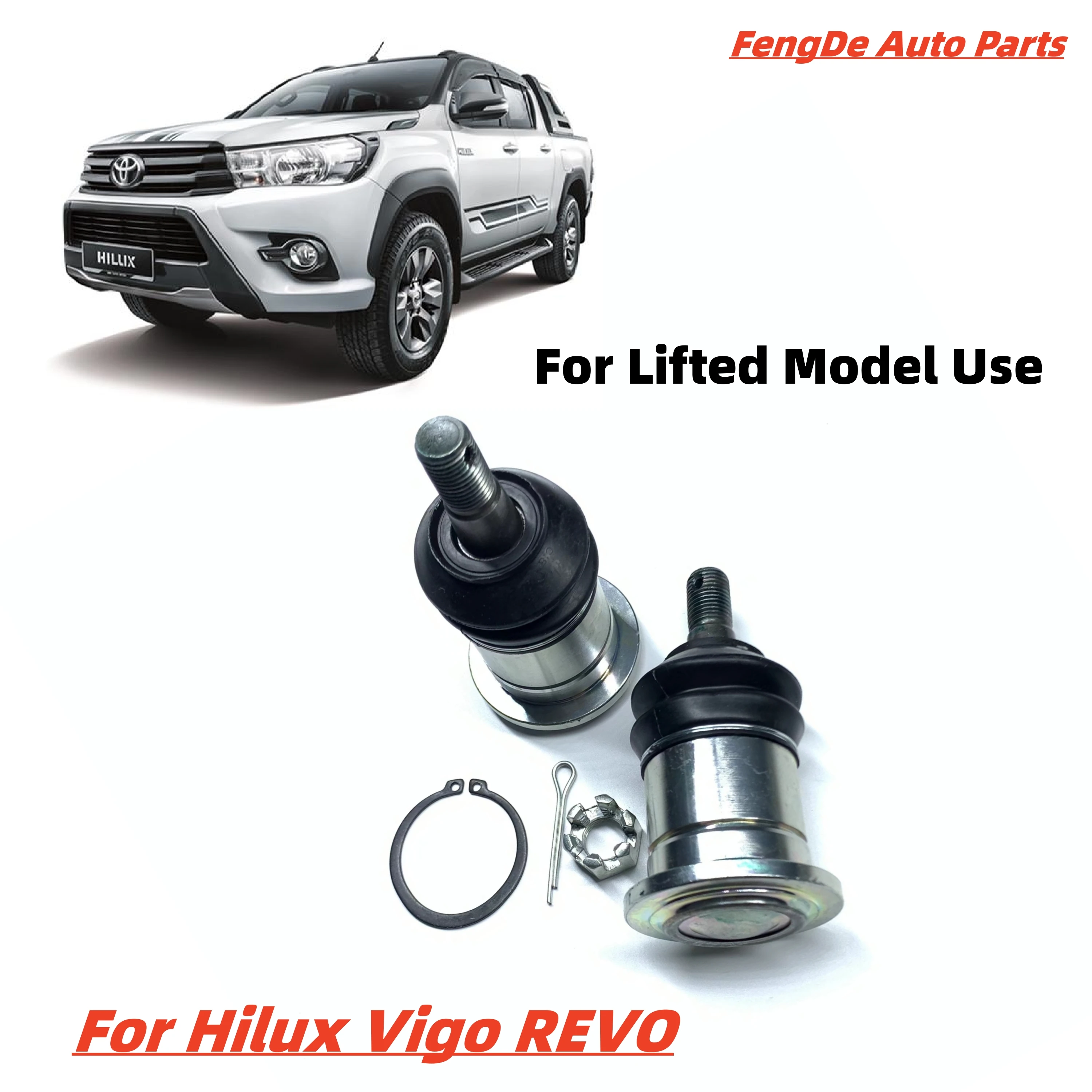 1 Pair Greasable Extended Front Upper Ball Joints For Hilux Vigo Innova