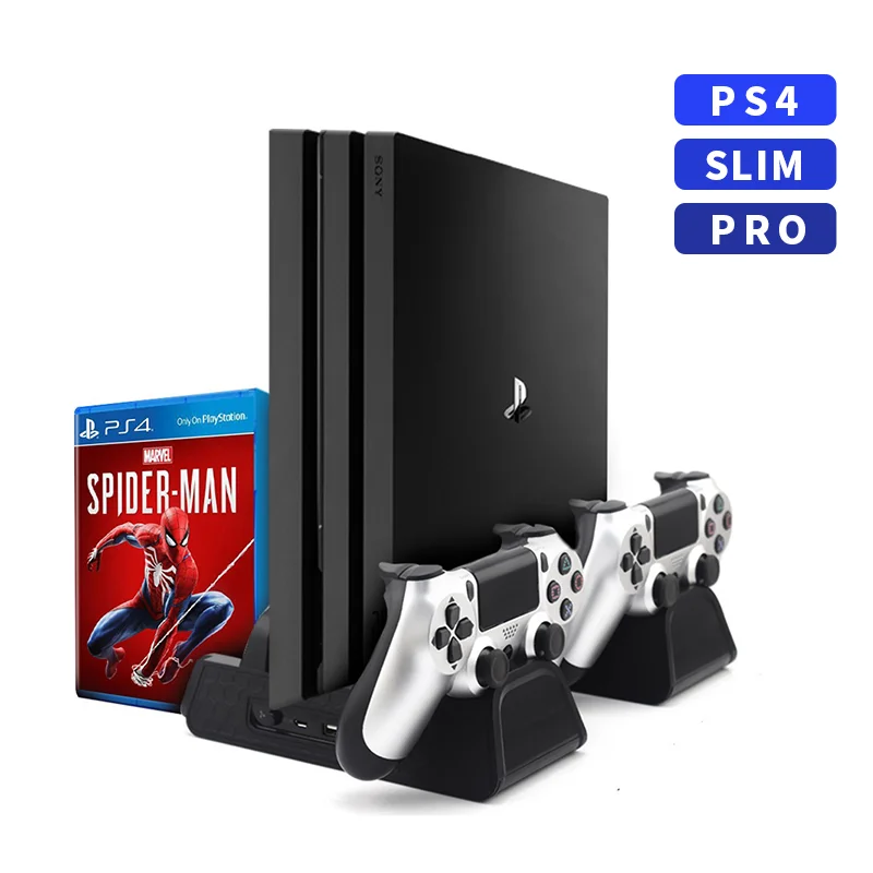 Cooling Joystick Charge For PS4 PS4 Slim Pro Game Vertical Stand With Dual Controller Charger Station For Sony Playstation 4