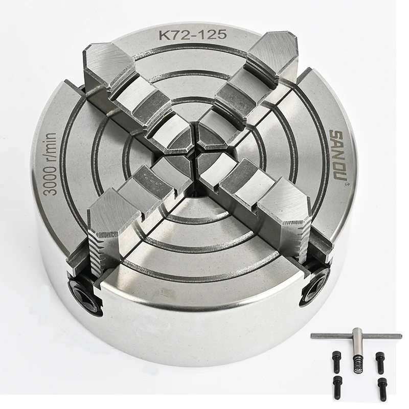 チャック 6 爪 125mm SANOU セルフセンタリングチャック、手動金属旋盤 