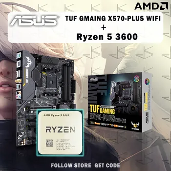 NEW AMD Ryzen 5 3600 R5 3600 CPU + ASUS TUF GAMING X570 PLUS WIFI AMD X570 DDR4 Motherboard  Socket AM4 but without cooler 1