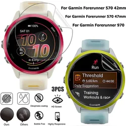 Clear HD Film Screen Protector - 3 - Pack Protective Watch Films Cover (Forerunner 570 42mm)