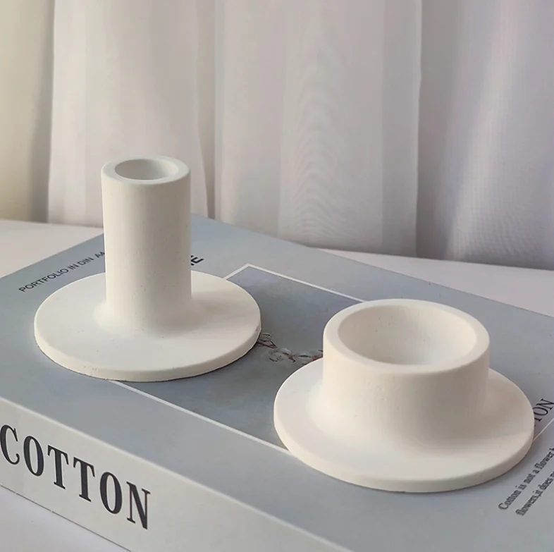 

SZ548 Luxury Candlestick Silicone Mold DIY Cement Concrete Candle Holder Mould