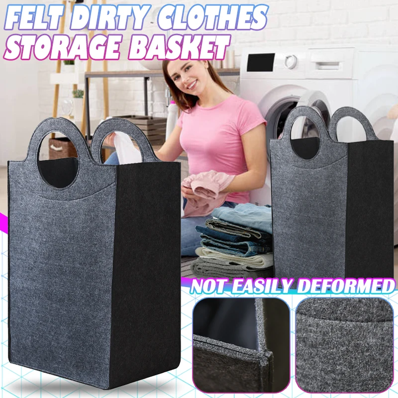 

Folding Felt Handy Dirty Clothes Storage Basket Large Bathroom Laundry Baskets Living RoomKids Toy Sundries Organizer