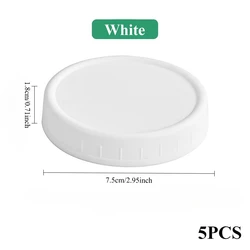 Set of 5 Leakproof Mason Jar Lids with Silicone Rings, Food Grade & Dishwasher Safe (70mm)