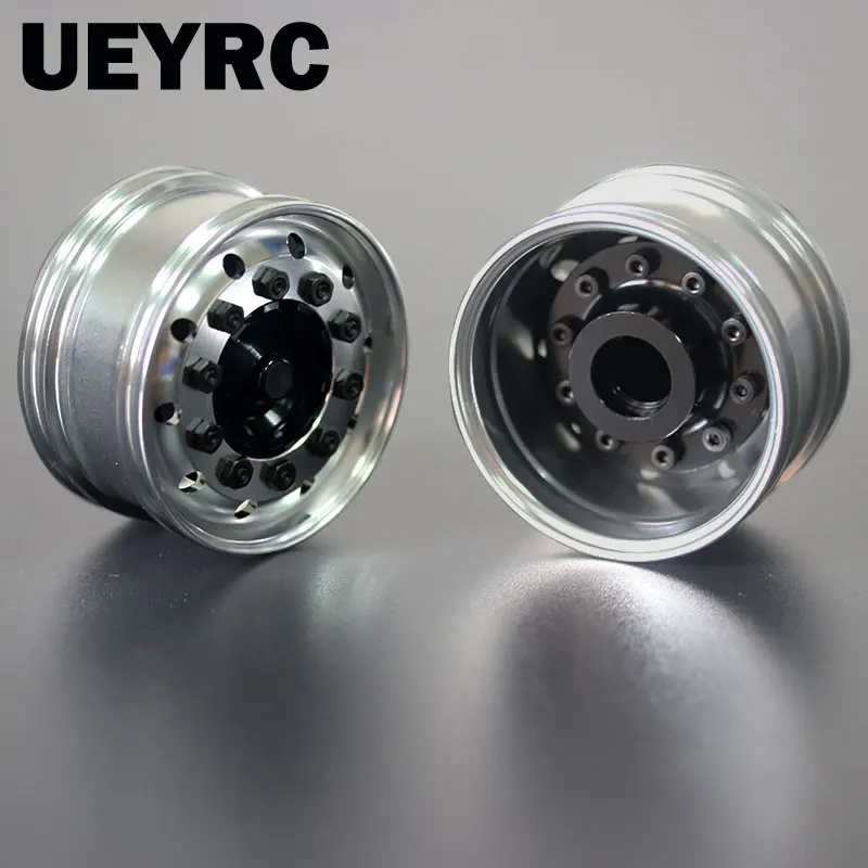 

2pcs 1:14th Scale Metal Front Hub 25mm Wheels Rim for Tamiya RC Truck Tipper SCANIA 770S 56368 VOLVO ACTROS BENZ MAN Model Car